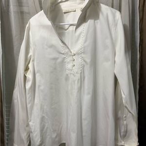 Coldwater Creek Cream Button-Up Blouse